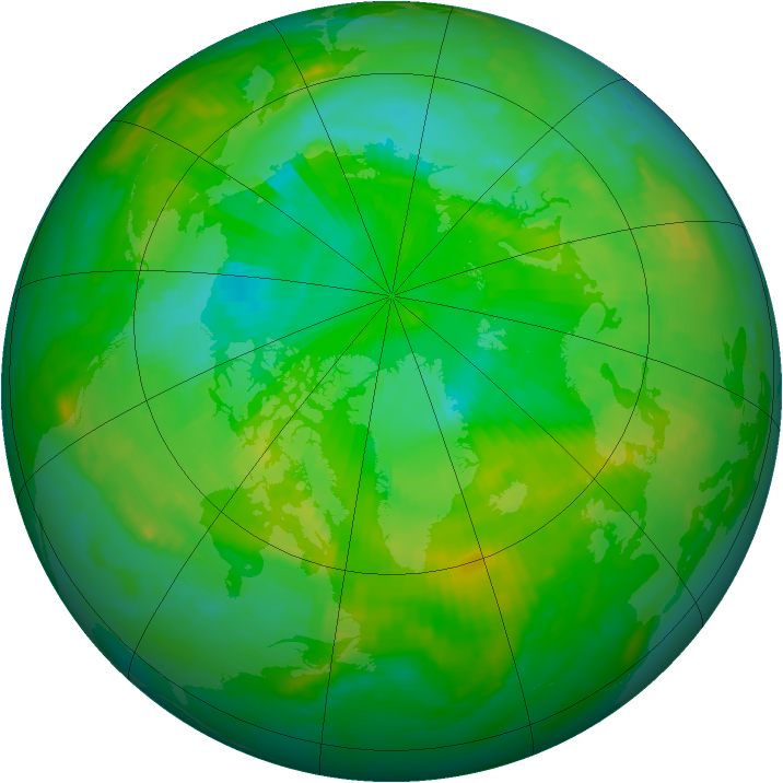 Arctic ozone map for 16 July 1999